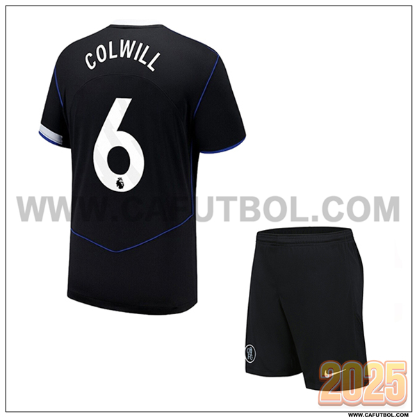 Tercero Camiseta de FC Chelsea COLWILL #6 Ninos 2025 2026 Negro