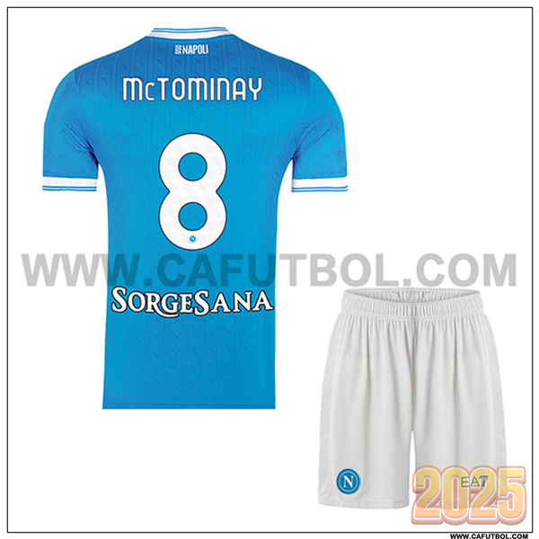 Primera Camiseta de SSC Naples MCTOMINAY #8 Ninos 2025 2026 Azul