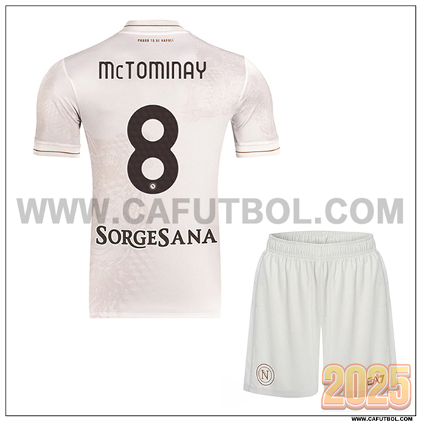 Segunda Camiseta de SSC Naples MCTOMINAY #8 Ninos 2025 2026 Blanco
