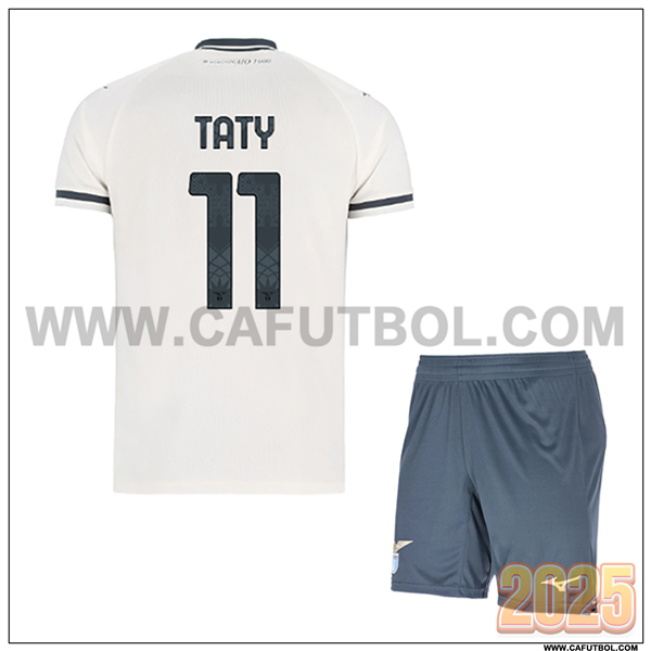 Segunda Camiseta de SS Lazio TATY #11 Ninos 2025 2026 Blanco