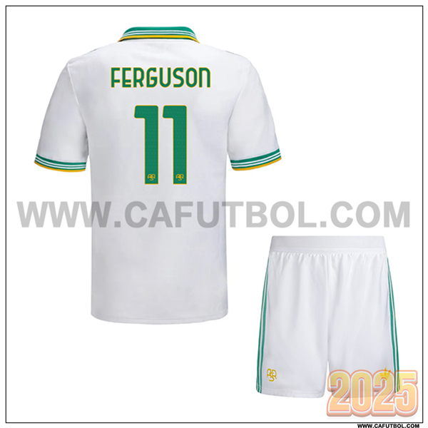 Tercero Camiseta de AS Roma BAILEY #31 Ninos 2025 2026 Blanco/Verde