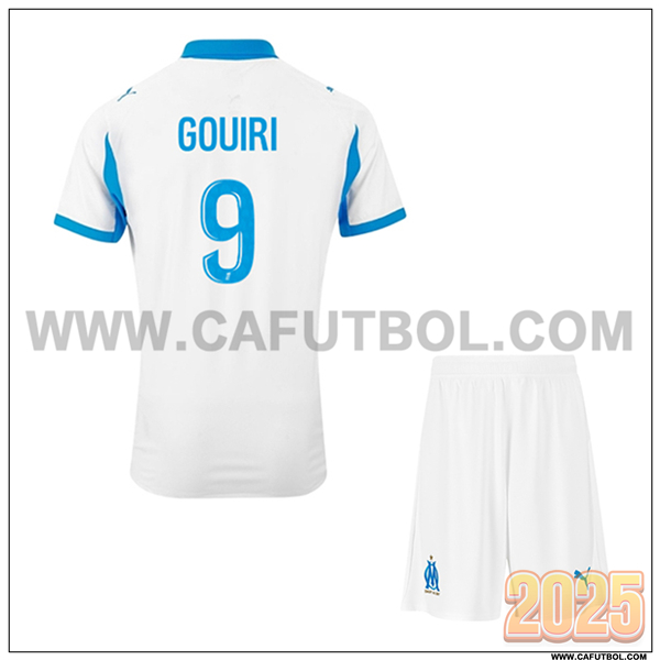 Primera Camiseta de Marsella OM GOUIRI #9 Ninos 2025 2026 Blanco
