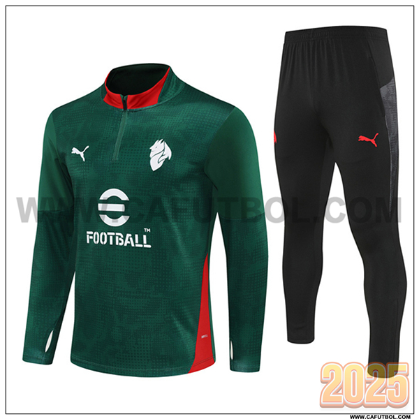 Chandal de Futbol AC Milan Verde/Rojo 2025 2026