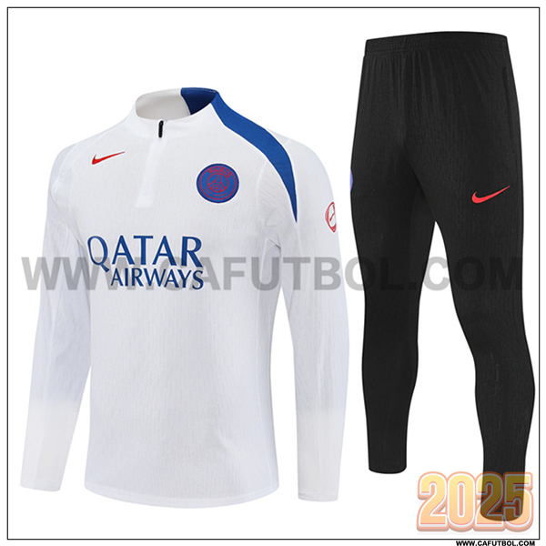Chandal de Futbol PSG Blanco/Azul 2025 2026