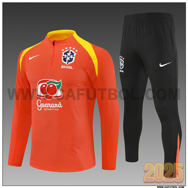 Chandal de Futbol Brasil Ninos Naranja/Amarillo 2025 2026