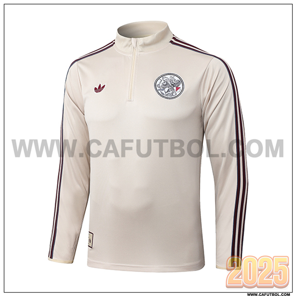 Sudadera de Entrenamiento Ajax Beige/Rojo 2025 2026