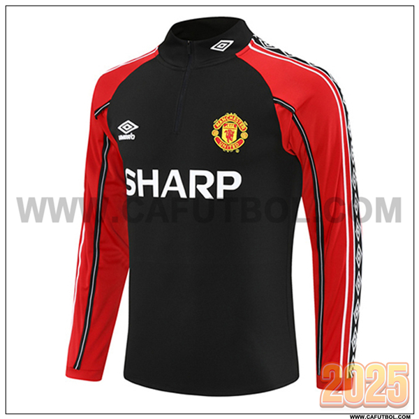 Sudadera de Entrenamiento Manchester United Negro/Rojo 2025 2026 -02