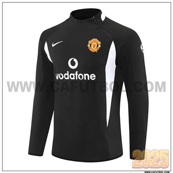 Sudadera de Entrenamiento Manchester United Negro/Blanco 2025 2026