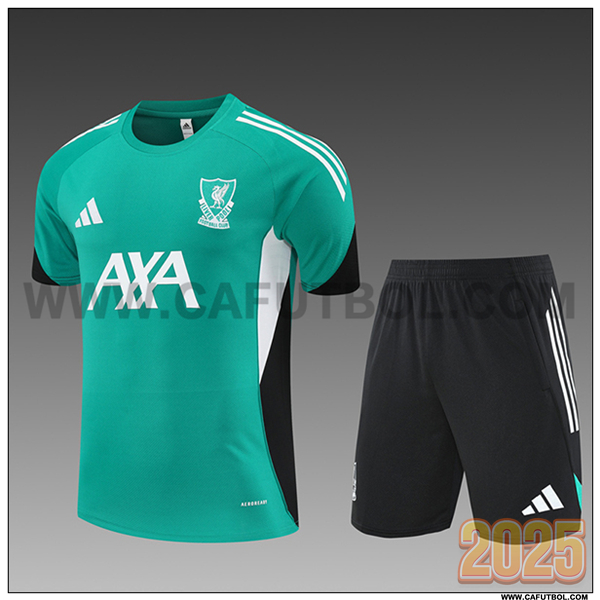 Camiseta Entrenamiento FC Liverpool Ninos Verde/Blanco/Negro 2025 2026
