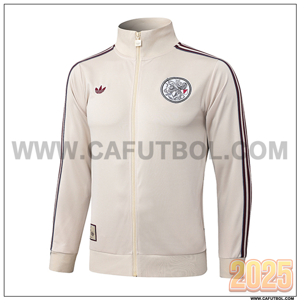 Chaquetas Futbol Ajax Beige/Rojo 2025 2026
