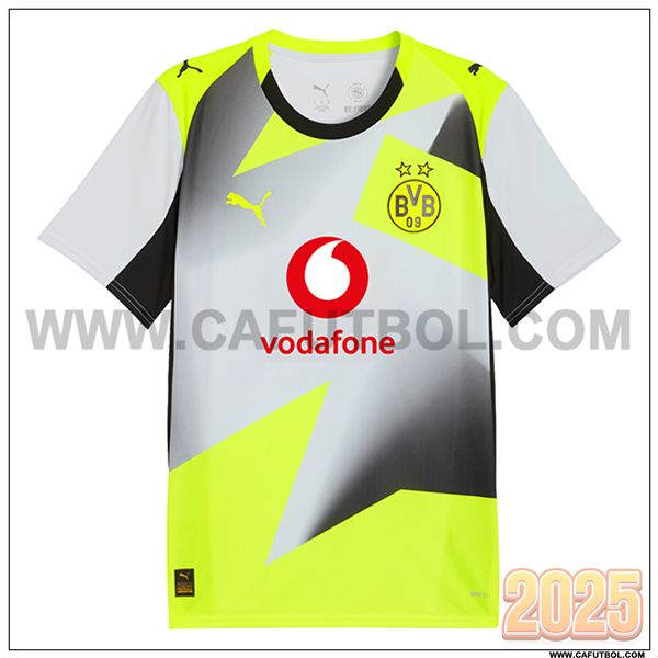 Nuevo Camiseta de Dortmund BVB Segunda 2025 2026 Gris/AMARILLO/Negro