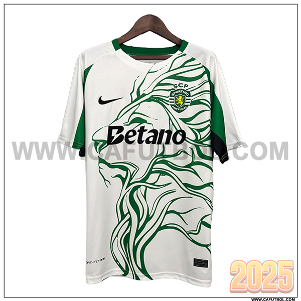 Camiseta Futbol Sporting Edicion Especial 2025 2026 Blanco/Verde