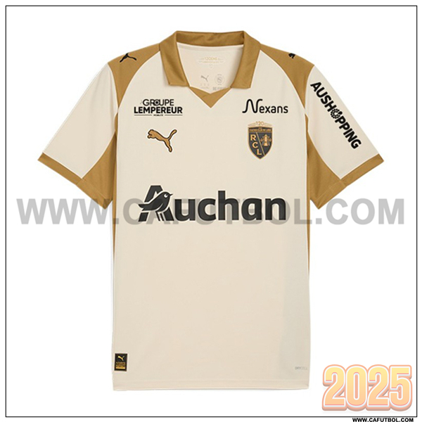 Nuevo Camiseta de RC Lens Tercero 2025 2026 Beige/AMARILLO