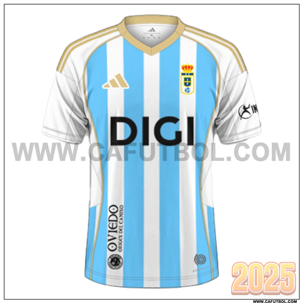 Nuevo Camiseta de Real Oviedo Tercero 2025 2026 Blanco/Azul