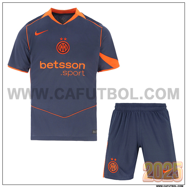 Nuevo Camiseta de Inter Milan Tercero Ninos 2025 2026 Azul marino