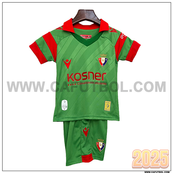 Nuevo Camiseta de Osasuna Segunda Ninos 2025 2026 Verde/Rojo