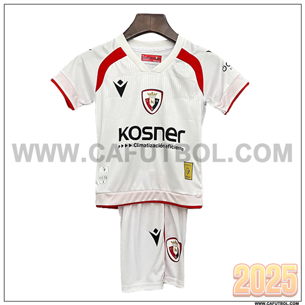 Nuevo Camiseta de Osasuna Tercero Ninos 2025 2026 Blanco/Rojo