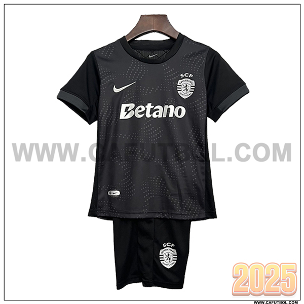 Nuevo Camiseta de Sporting Segunda Ninos 2025 2026 Negro