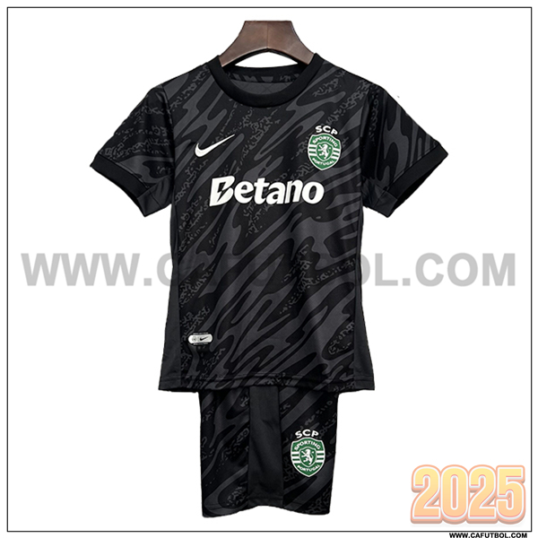 Camiseta de Portero Sporting Ninos Negro 2025 2026