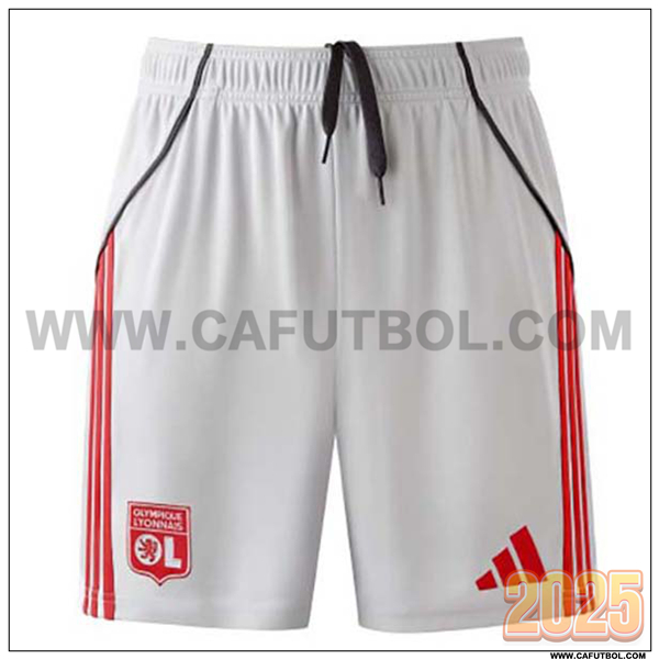 Tercero Pantalones Cortos Lyon OL Blanco 2025 2026