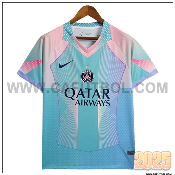 Camiseta Entrenamiento PSG Azul/Rosa 2025 2026