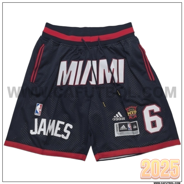 Cortos NBA Miami Heat 2025/26 Negro/Rojo/Blanco