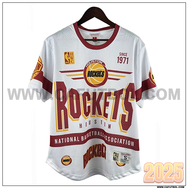 Camisetas NBA Houston Rockets Retro 2025/26 Blanco/Rojo/Amarillo