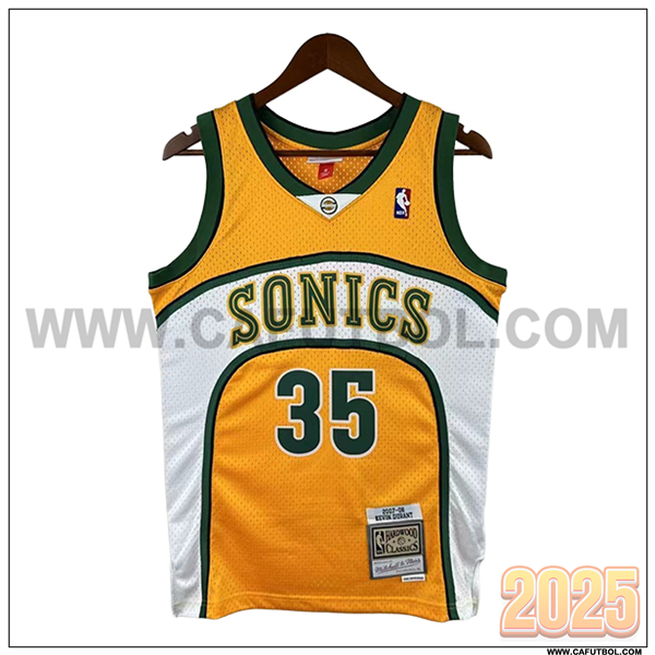 Camisetas NBA Oklahoma City Thunder (DURANT #35) 2025/26 Amarillo/Blanco