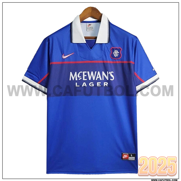 Primera Camiseta de Rangers FC Retro Azul 1997/1999