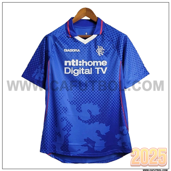 Primera Camiseta de Rangers FC Retro Azul 2002/2003