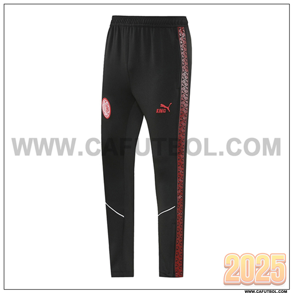 Pantalones Entrenamiento AC Milan Negro/Rojo 2025 2026