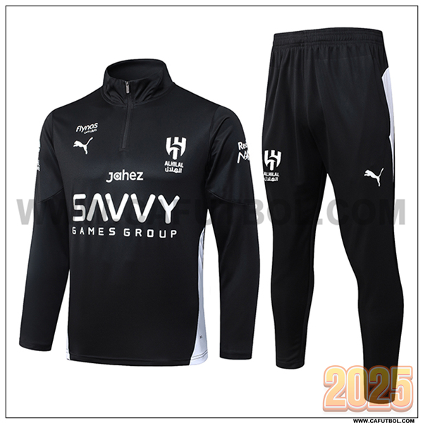 Chandal de Futbol Al-Hilal Negro/Blanco 2025 2026