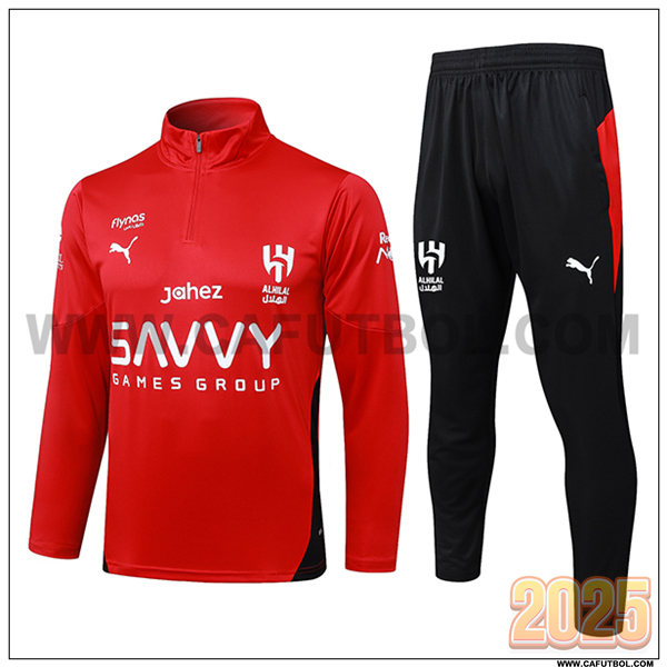 Chandal de Futbol Al-Hilal Rojo/Negro 2025 2026