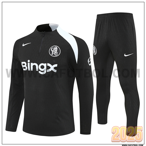 Chandal de Futbol FC Chelsea Negro/Blanco 2025 2026 -02