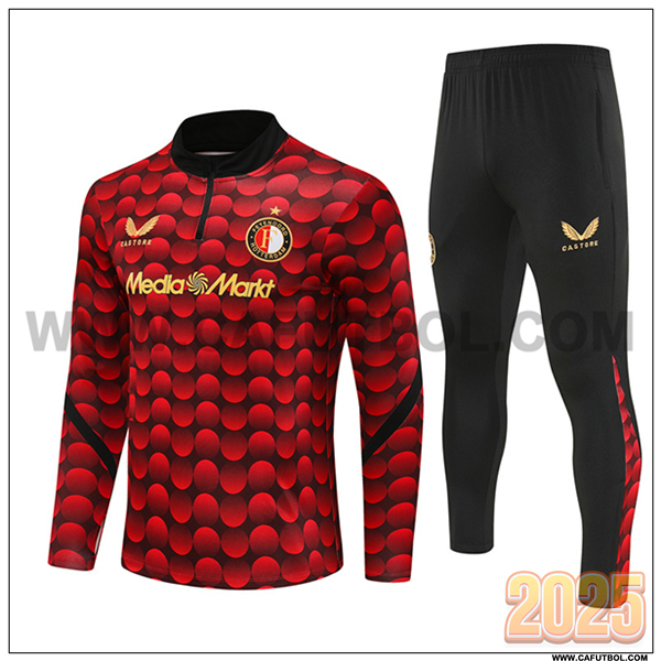 Chandal de Futbol Feyenoord Rojo/Negro 2025 2026