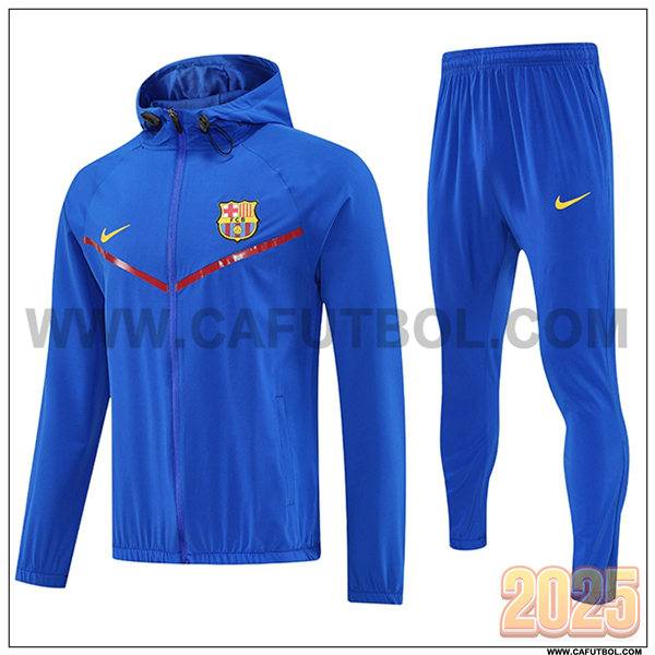 Chaqueta Con Capucha Chandal Rompevientos FC Barcelona Azul 2025 2026