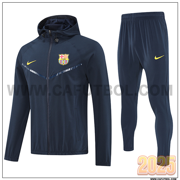 Chaqueta Con Capucha Chandal Rompevientos FC Barcelona Negro 2025 2026