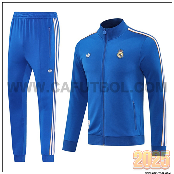 Chandal Chaquetas Futbol Real Madrid Azul/Blanco 2025 2026 -02