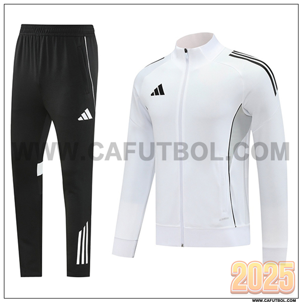 Chandal Chaquetas Futbol Adidas Blanco/Gris/Negro 2025 2026