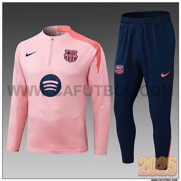 Chandal de Futbol FC Barcelona Ninos Rosa/Naranja 2025 2026
