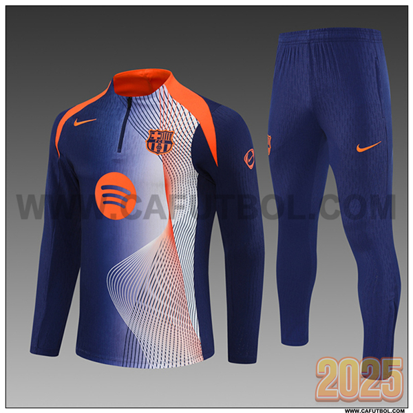 Chandal de Futbol FC Barcelona Ninos Azul/Naranja 2025 2026 -02