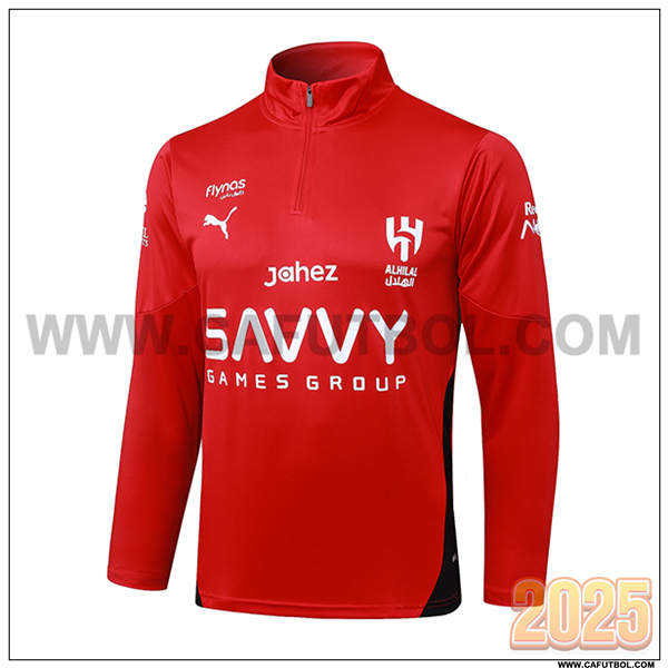 Sudadera de Entrenamiento Al-Hilal Rojo/Negro 2025 2026
