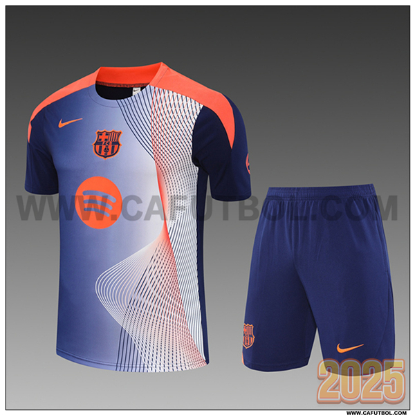 Camiseta Entrenamiento FC Barcelona Ninos Azul/Naranja 2025 2026