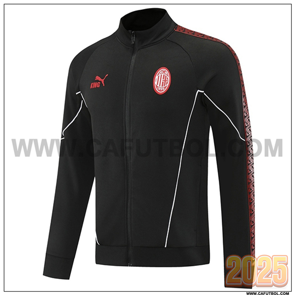 Chaquetas Futbol AC Milan Negro/Rojo 2025 2026