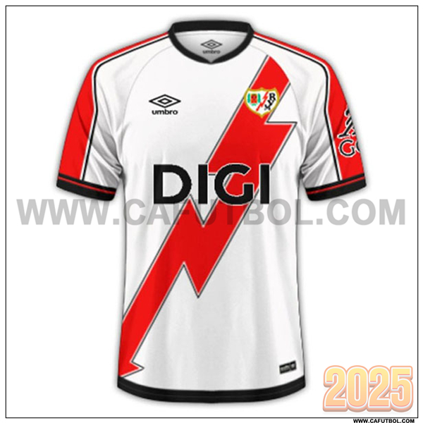 Nuevo Camiseta de Rayo Vallecano Primera 2025 2026 Blanco/Rojo