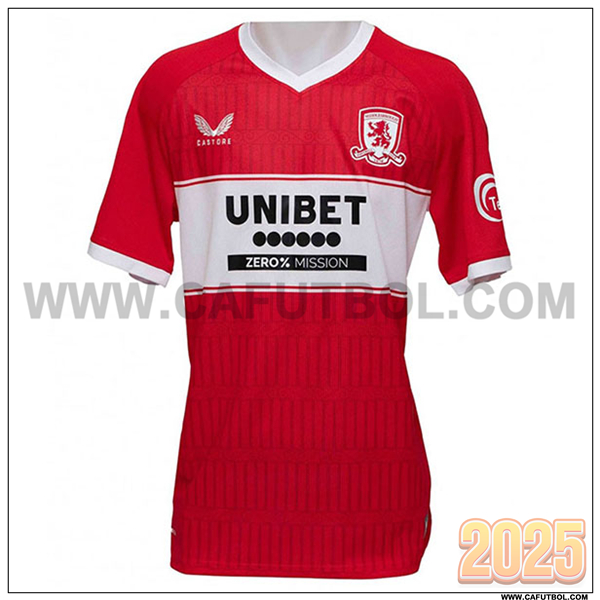 Nuevo Camiseta de Middlesbrough Primera 2025 2026 Rojo/Blanco