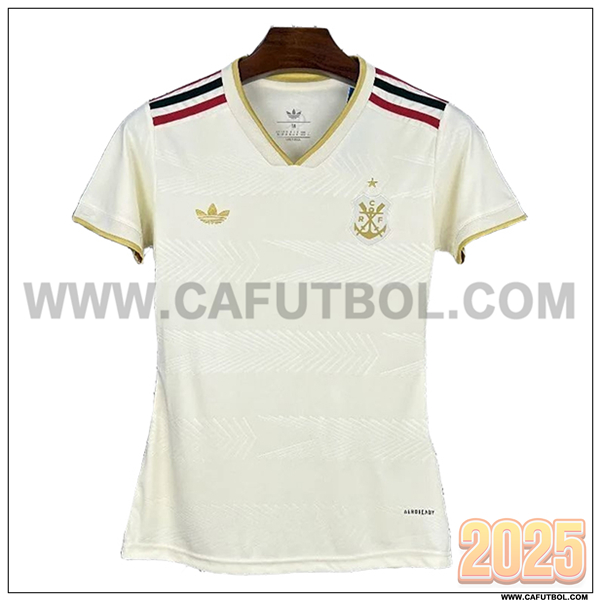Nuevo Camiseta de Flamengo Tercero Mujer 2025 2026 Blanco