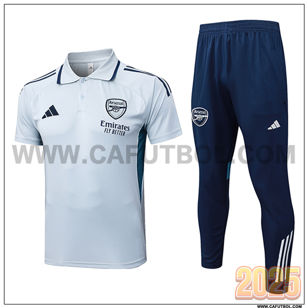 Camiseta Polo Arsenal Gris/Verde 2025 2026