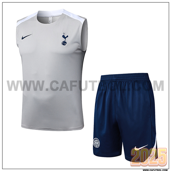 Camiseta Entrenamiento sin mangas Tottenham Hotspur Gris/Blanco 2025 2026
