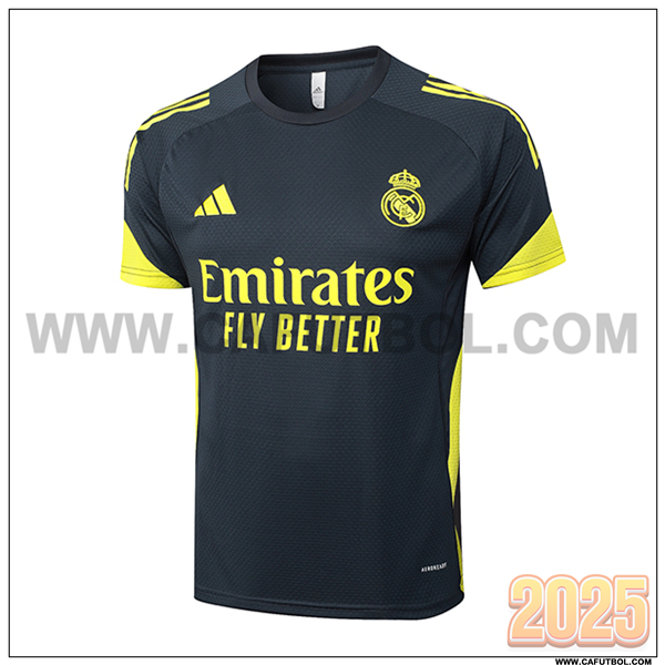 Camiseta Entrenamiento Real Madrid Gris/Amarillo 2025 2026